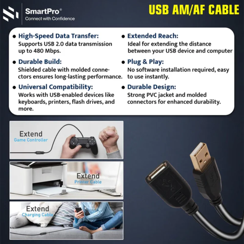 Smart Pro USB Extension Cable 10m 2.0 Active Ic view 3